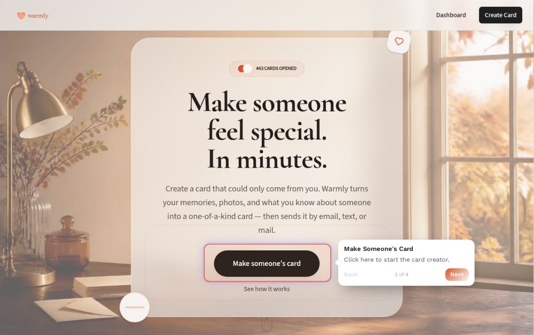 Preview of the Make Someone Feel Special with a Custom Warmly Card demo